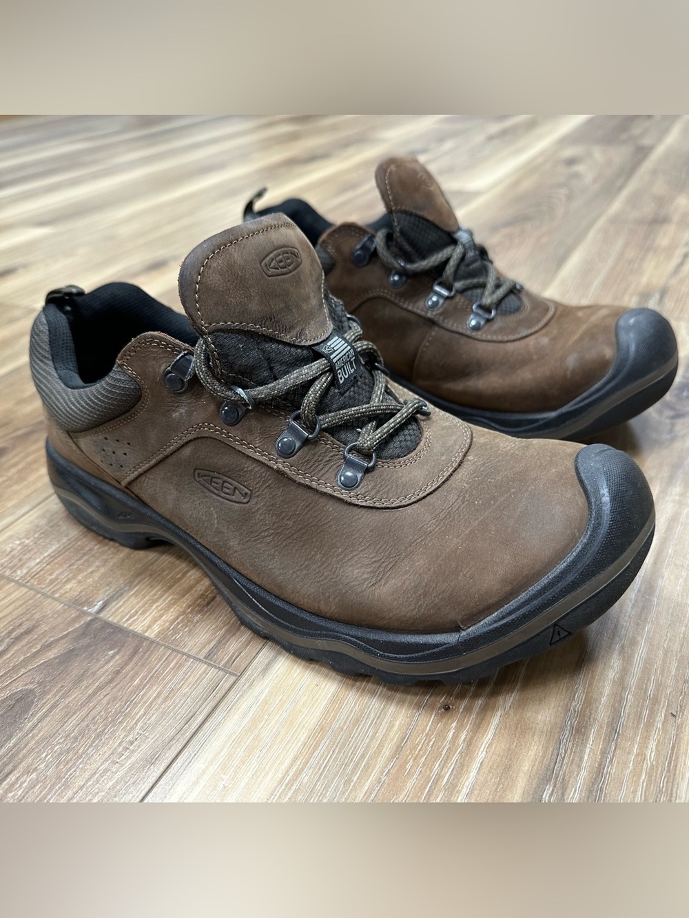 Keen Rialto Lace Low Boot Outdoor Hiking Shoes, Brown Leather, USA Made, Size 13